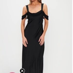 Show Me Your Mumu Black Slip Dress Cold Shoulder Maxi Dress Medium New With Tags